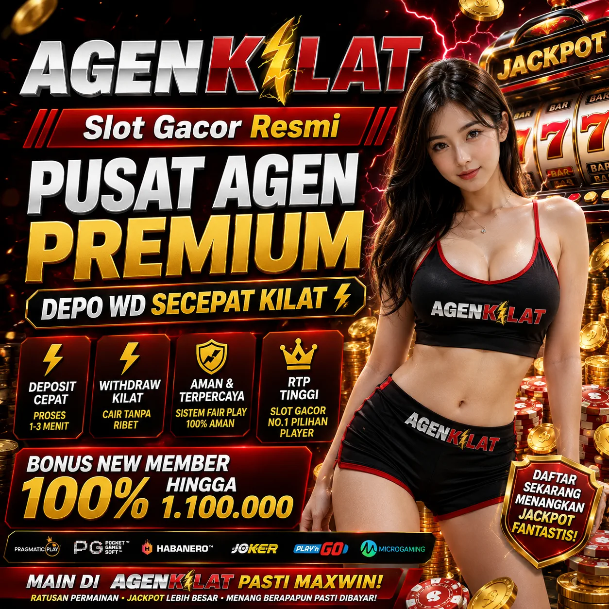 AGENKILAT 階 Slot Gacor Resmi Pusat Agen Premium Depo WD Secepat Kilat
